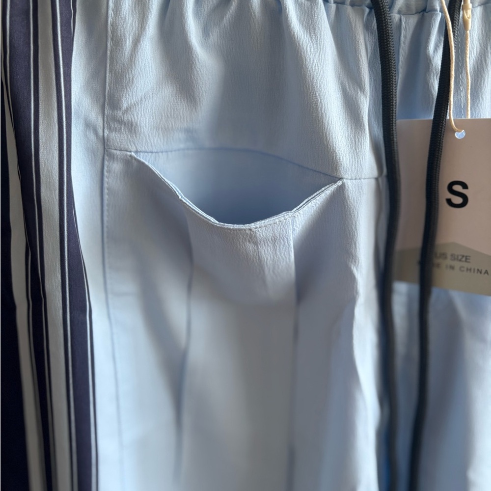 Light Blue Track Pants with Stripes - Picture 4 of 6